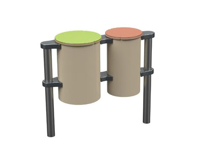 Psagot Playgrounds Drums - durable HDPE drum surfaces and base detail