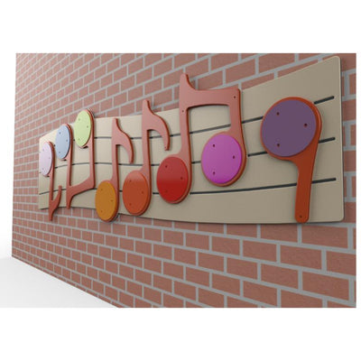 Psagot Playgrounds Music Wall - children tapping chimes to play songs