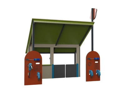 Psagot Playgrounds Junior Gas Station - detail of removable fuel pumps and receipts