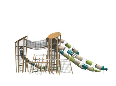 Psagot Playgrounds Arya - alternate angle showing 6-meter tower bridges