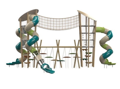 Psagot Playgrounds Acacia C2 - climbing nets and slide elements