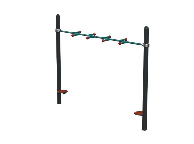 Psagot Playgrounds Ninja Monkey Bar - ninja-style overhead bar crossing structure