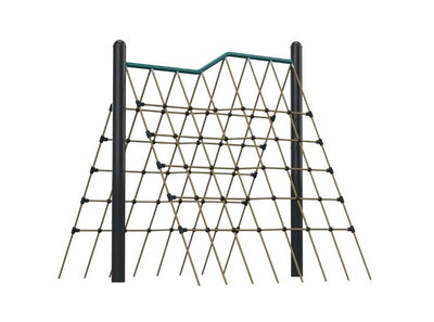 Psagot Playgrounds Ninja Climbing Net - steel cable net and crisscross tensioning detail