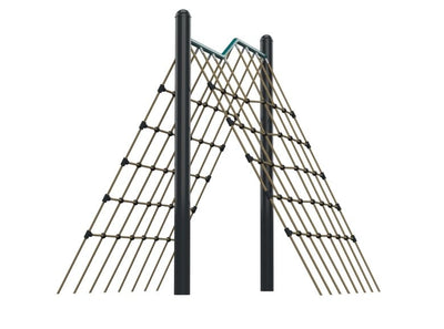 Psagot Playgrounds Ninja Climbing Net - galvanized side posts and base anchoring