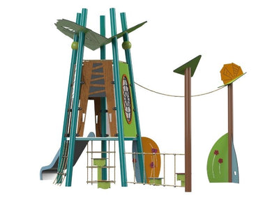 Psagot Playgrounds Panama - climbing rope ladder and play wall detail