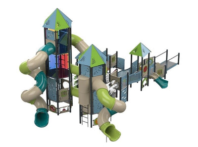 Psagot Playgrounds Las Vegas D - vibrant multi-tower HPL play system with slides and climbing