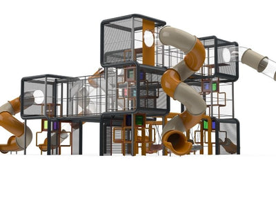 Psagot Playgrounds Cubix - alternate angle showing interconnected cube modules