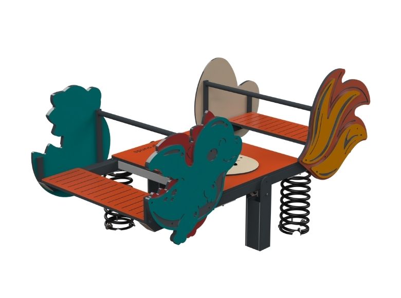 Psagot Playgrounds Dragon Spring - multi-user dragon-themed spring rider for ages 2-12