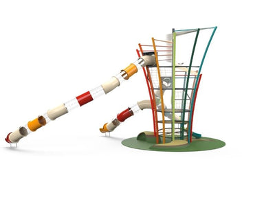 Psagot Playgrounds Whirlwind - alternate angle showing spiral steel frame