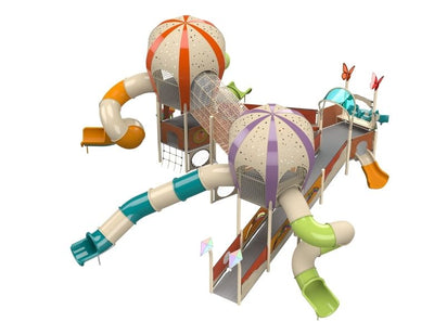 Psagot Playgrounds Balloons NT 3 - three vibrant balloon towers with accessible ramps