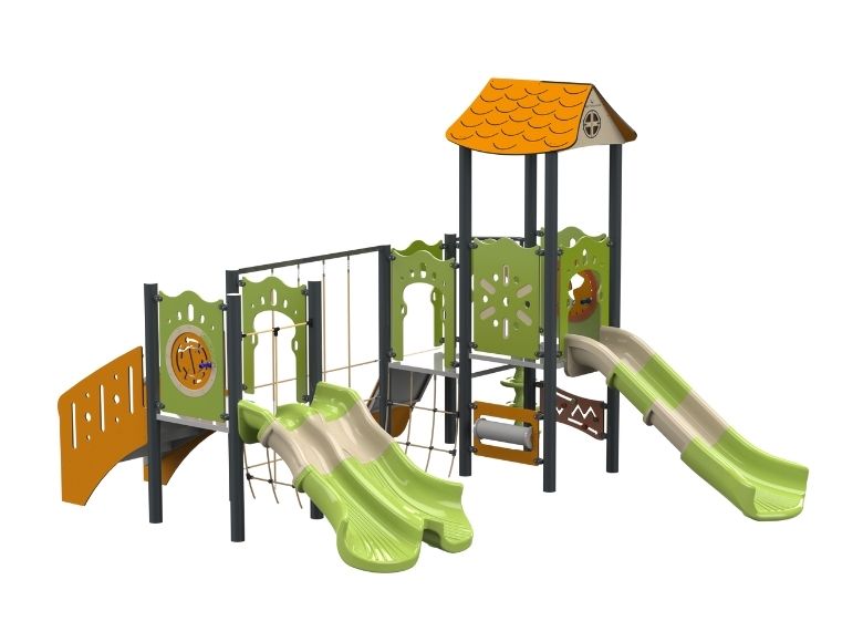 Psagot Playgrounds Lancaster Commercial Playground - HDPE toddler play system with charming design for ages 2-5