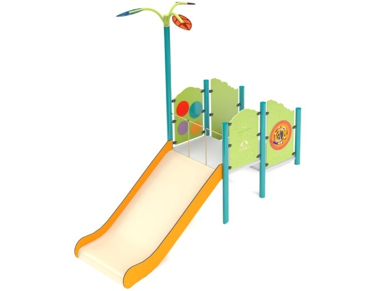 Psagot Playgrounds Fair Oaks Commercial Playground - extra-wide double slide for hillside installation