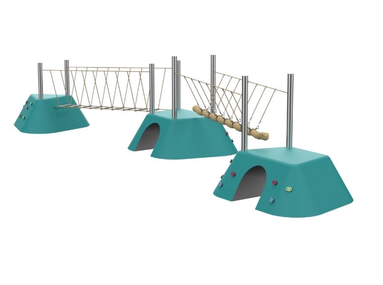 Psagot Playgrounds Rubber Hills C - rubber mound play system with rope bridges for ages 5-12