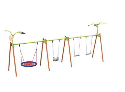 Psagot Playgrounds Forest Bird's Nest Swing - polycarbonate leaf crown and nest seat detail