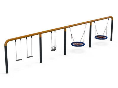 Psagot Playgrounds Square Frame Bird's Nest Swing - full square frame structure view