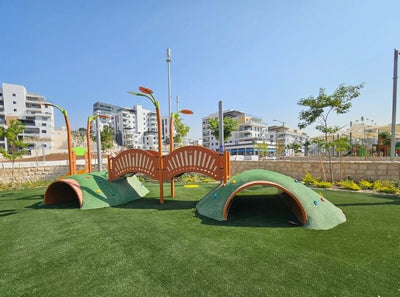 Psagot Playgrounds Hillside Slide C - overview of natural landscape design