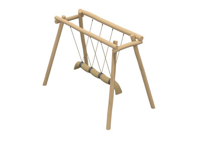 Psagot Playgrounds Mini Rope Swing Robinia - Robinia wood rope swing for ages 5-12