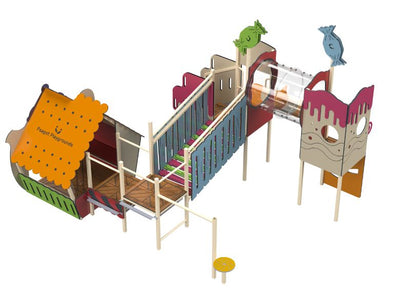 Psagot Playgrounds Candy House Commercial Playground - alternate angle