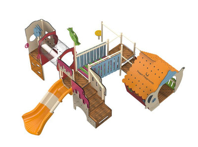 Psagot Playgrounds Candy House Commercial Playground - overhead layout view