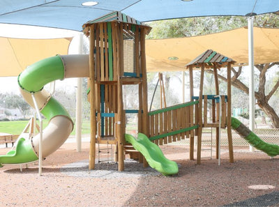 Psagot Playgrounds Fargo - full structure in park setting