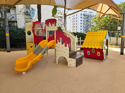 Psagot Playgrounds Candy House Commercial Playground - detail of themed elements