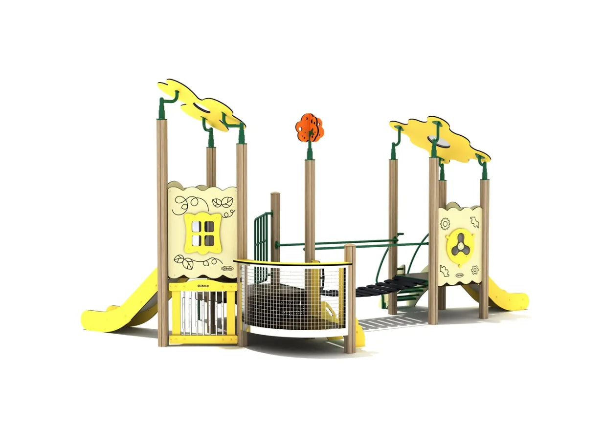 Playground Equipment Gray Beech Canopy Quest Play Structure