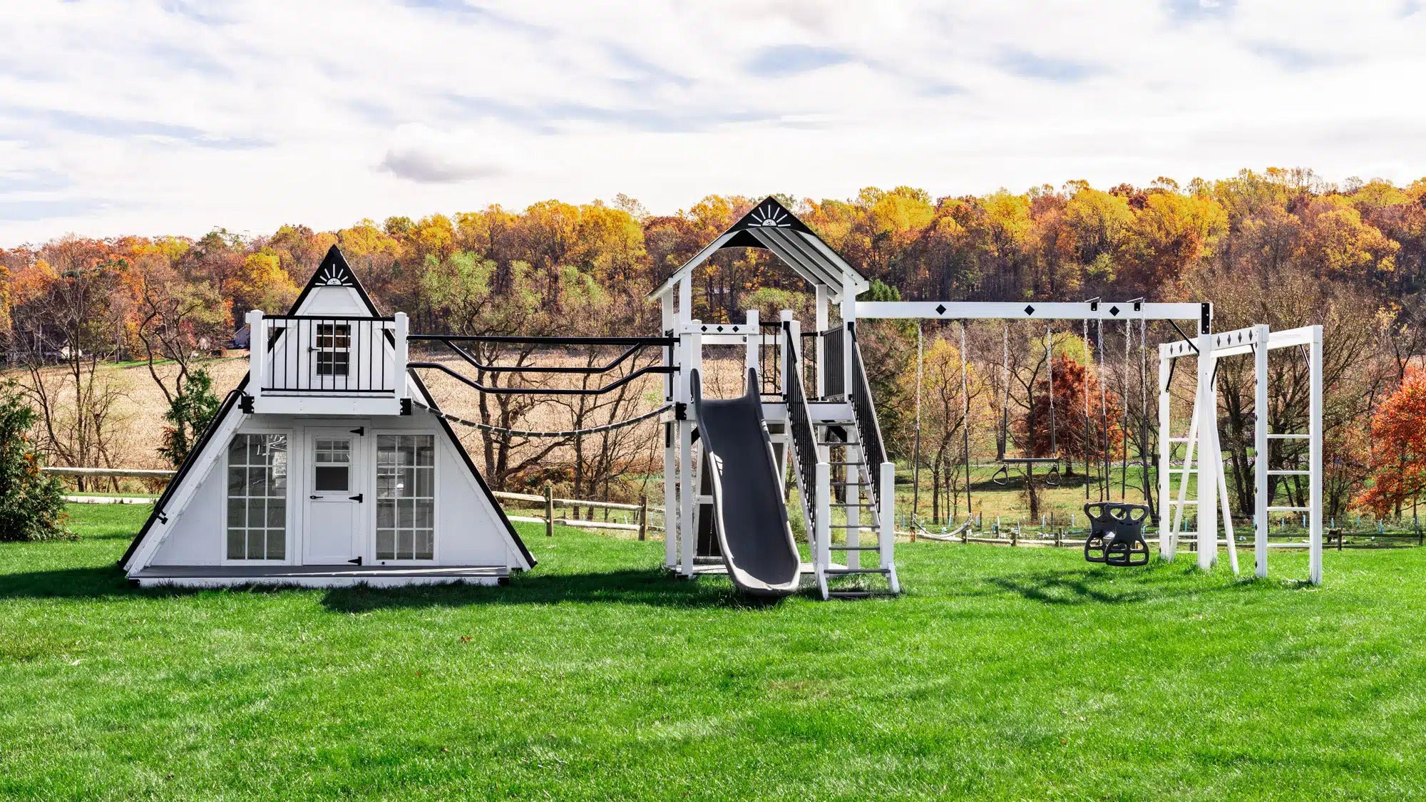 King-Swings-The-Chalet-A-Frame-Playset-Front