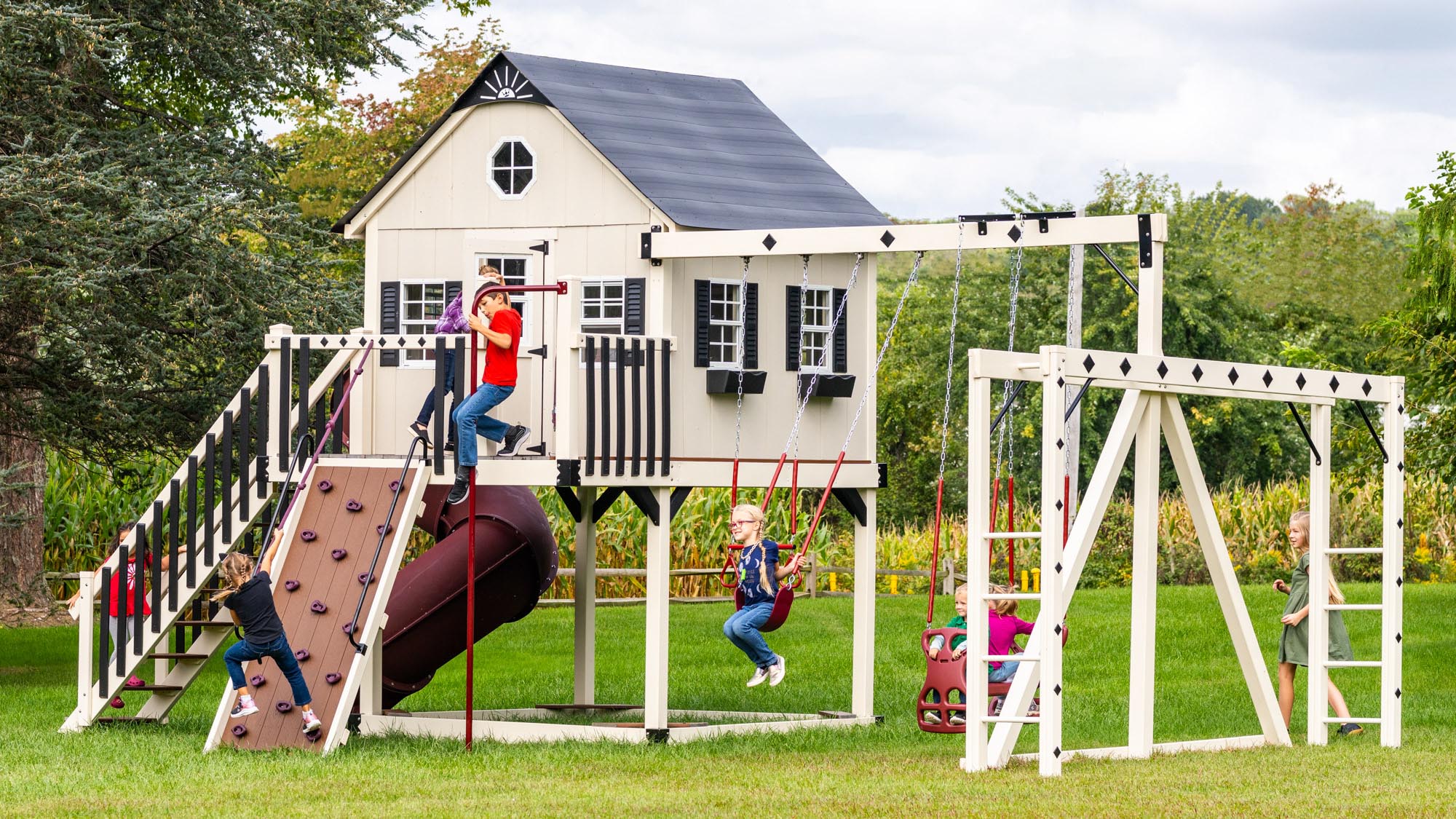 King Swings The Palace Vinyl Swing Set NJ Swingsets