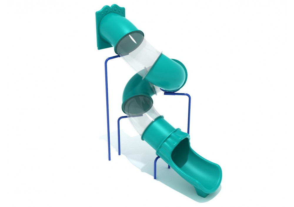 Playground-Equipment-11-Foot-Spiral-Tube-Slide-Slide-and-Mounts-Only