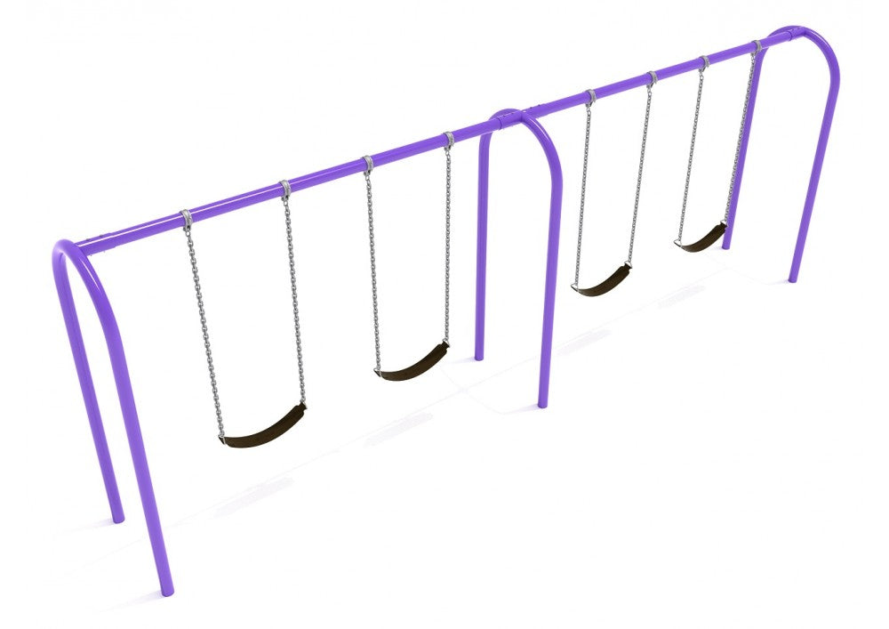 Playground-Equipment-8-Feet-High-Elite-Arch-Post-Swing-2-Bays-Surplus-Purple