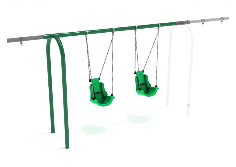 Playground-Equipment-8-Feet-High-Elite-Arch-Post-Swing-With-Child-Adaptive-Seats-Add-A-Bay
