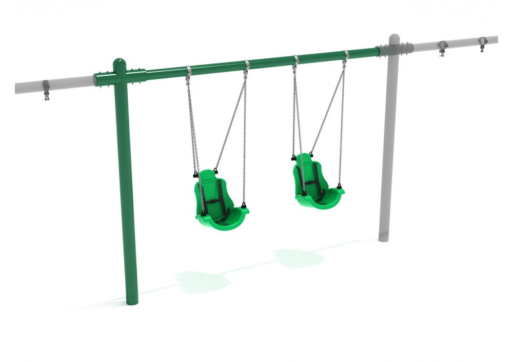 Playground-Equipment-8-Feet-High-Elite-Single-Post-Swing-With-Child-Adaptive-Seats-Add-B