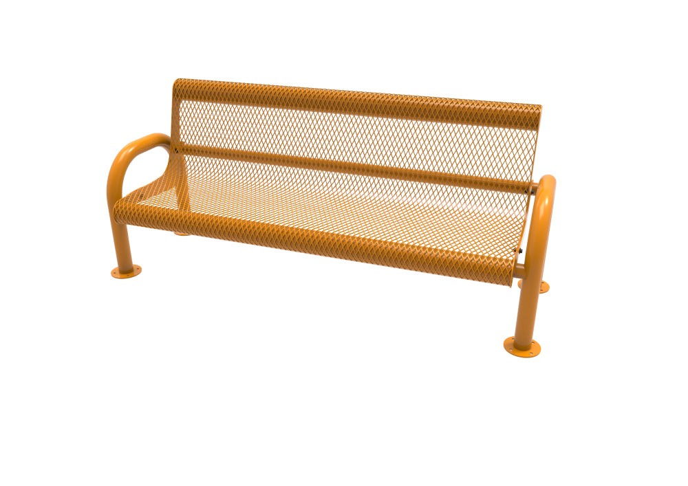 Playground-Equipment-Commercial-Amenities-Diamond-Pattern-MOD-Bench-W-Back-Yellow