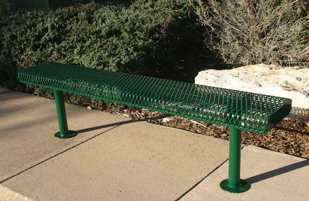 Playground-Equipment-Commercial-Amenities-Diamond-Pattern-Rolled-Edge-Bench-WO-Back