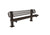 Playground-Equipment-Commercial-Amenities-Diamond-Pattern-Single-Pedestal-Bench-Black-6-Inch-Surface-Mount