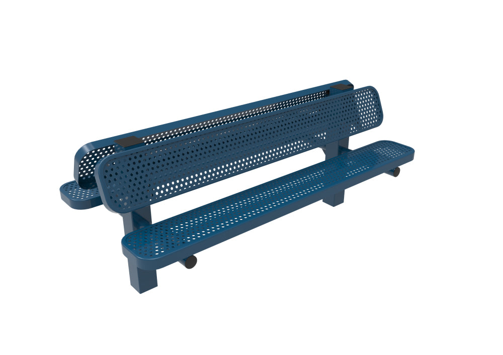 Playground-Equipment-Commercial-Amenities-Perforated-Steel-Double-Pedestal-Bench-Blue-6-Inch-In-Ground