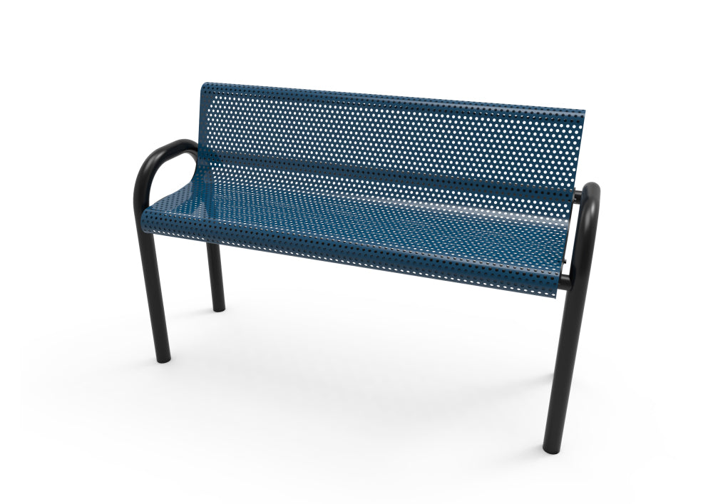 Playground-Equipment-Commercial-Amenities-Perforated-Steel-MOD-Bench-W-Back-Blue-In-Ground