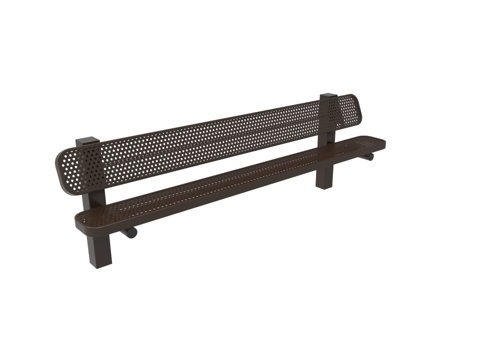 Playground-Equipment-Commercial-Amenities-Perforated-Steel-Single-Pedestal-Bench-Brown-8-Inch-In-Ground