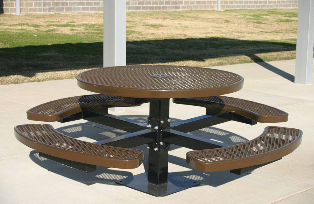 Playground-Equipment-Commercial-Amenities-Round-Single-Pedestal-Picnic-Table-W-DP