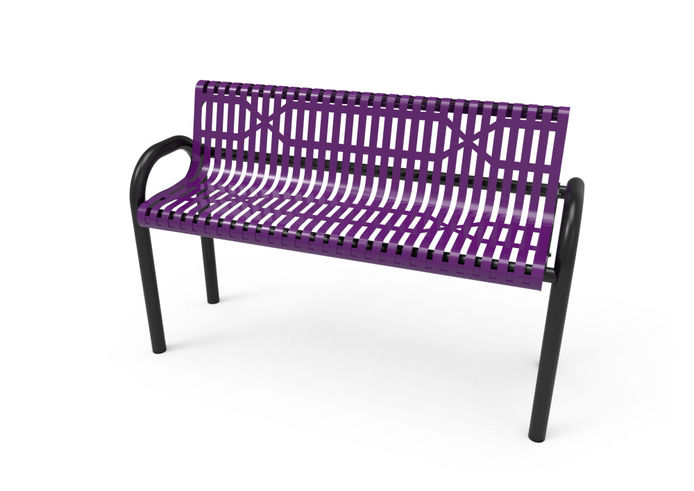 Playground-Equipment-Commercial-Amenities-Slatted-Steel-MOD-Bench-W-Back-In-Ground