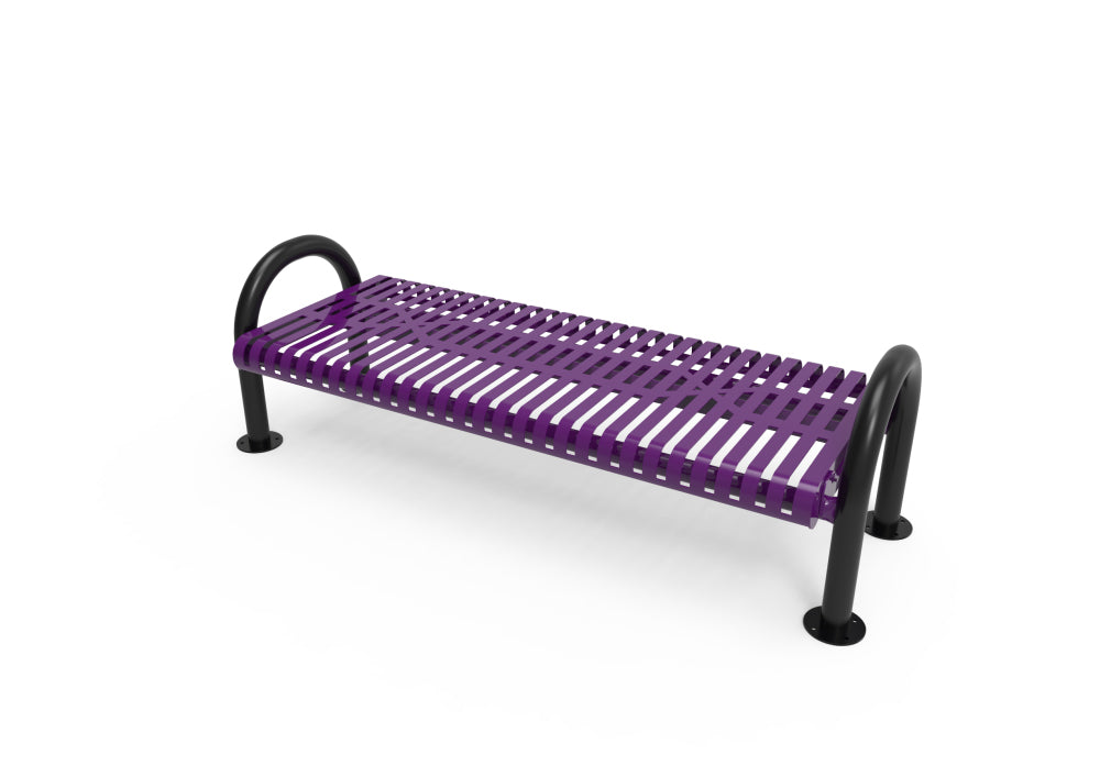 Playground-Equipment-Commercial-Amenities-Slatted-Steel-MOD-Bench-WO-Back-Surface-Mount