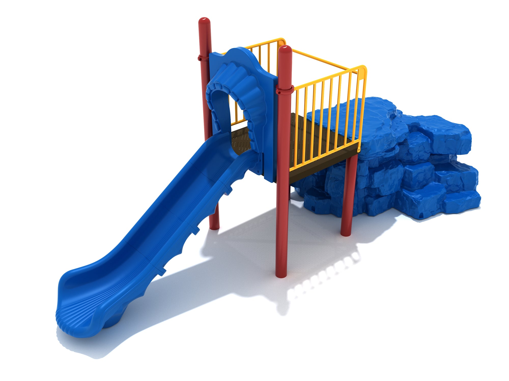 Playground-Equipment-Commercial-Boulder-Climber-With-Slide-Front