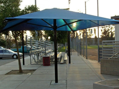 Playground-Equipment-Commercial-Shading-Square-Single-Column-FabricShade-Green