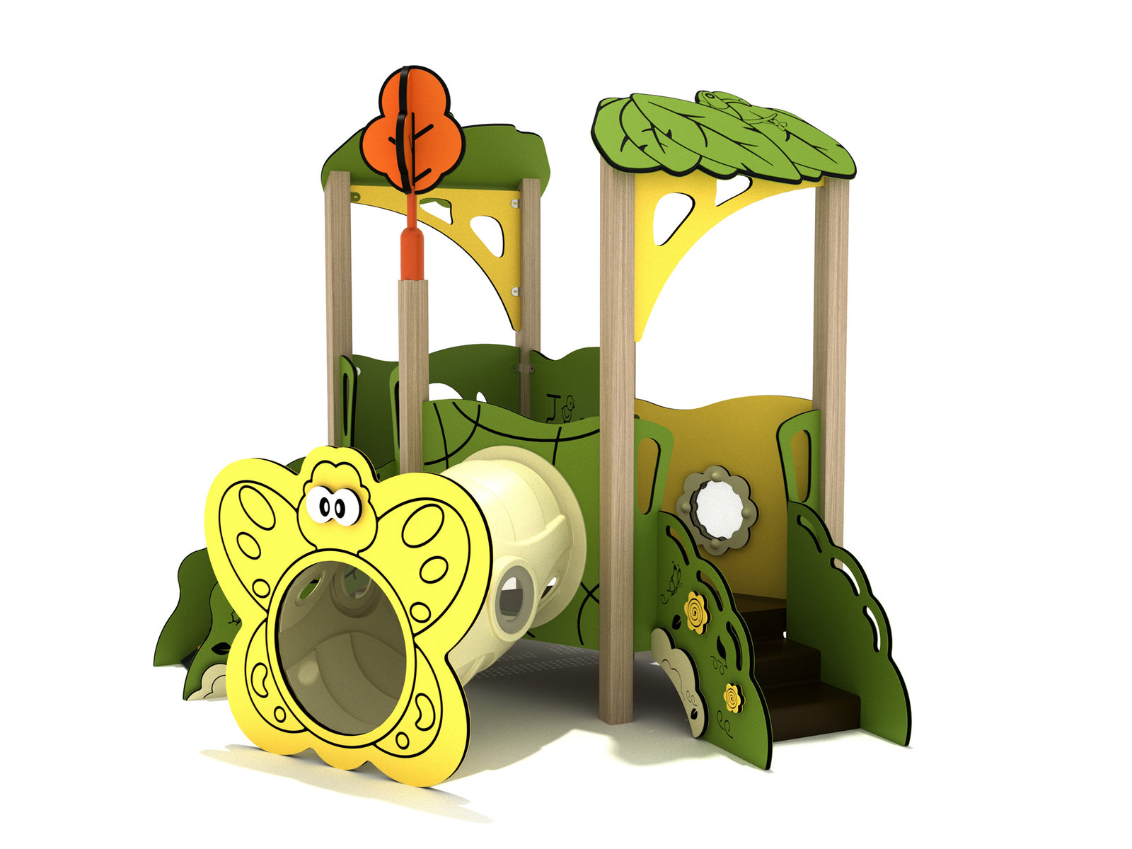 Playground-Equipment-Crimson-Queen-Canopy-Mini-Play-Structure-Steel-Guard-Front