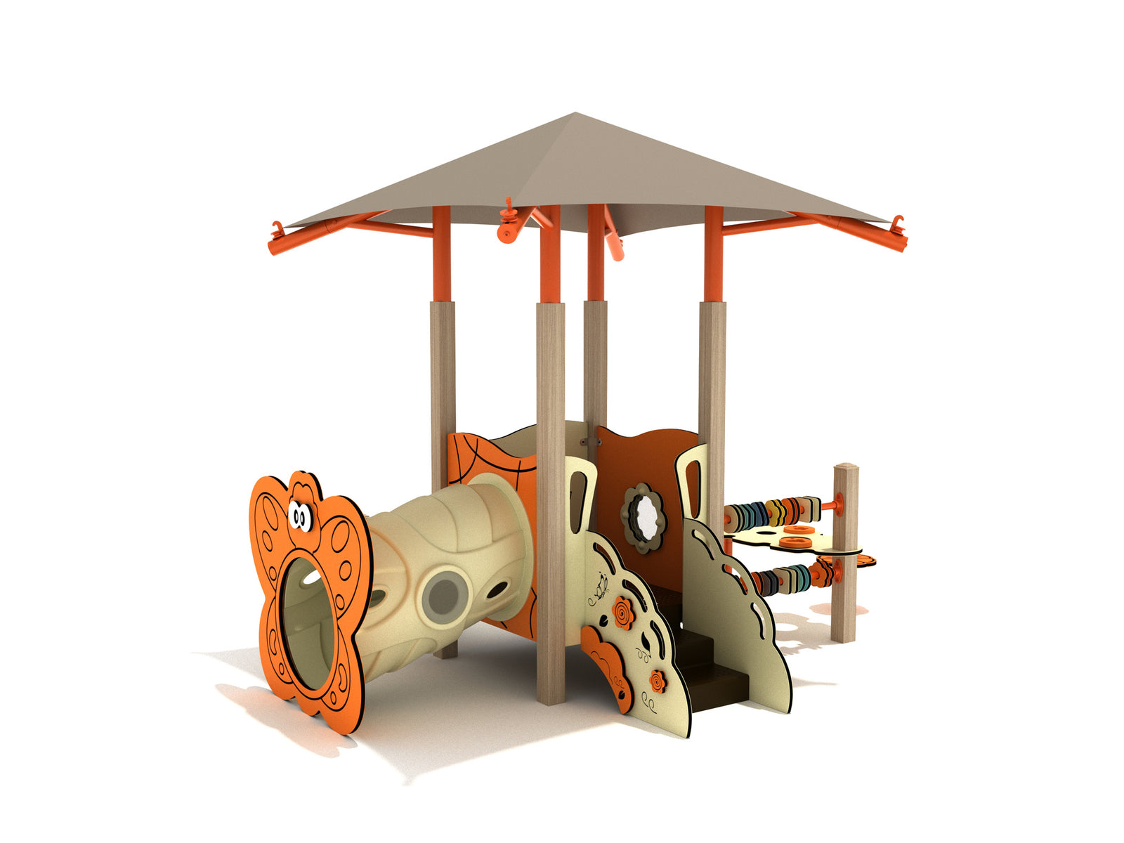 Playground-Equipment-Eastern-Redbud-Canopy-Mini-Play-Structure-Steel-Guard-Front