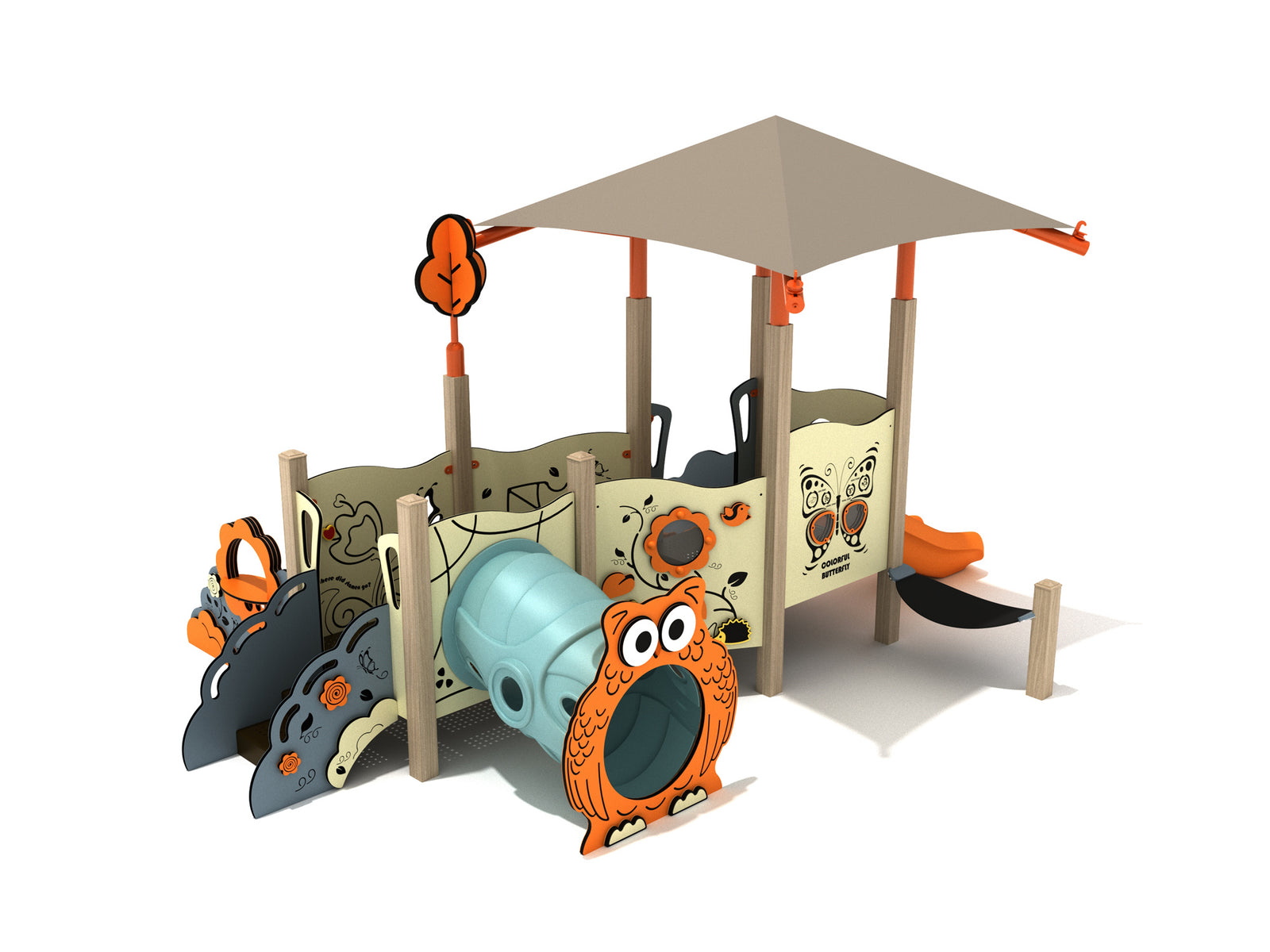 Playground-Equipment-Fuschia-Canopy-Mini-Play-Structure-Steel-Guard-Front