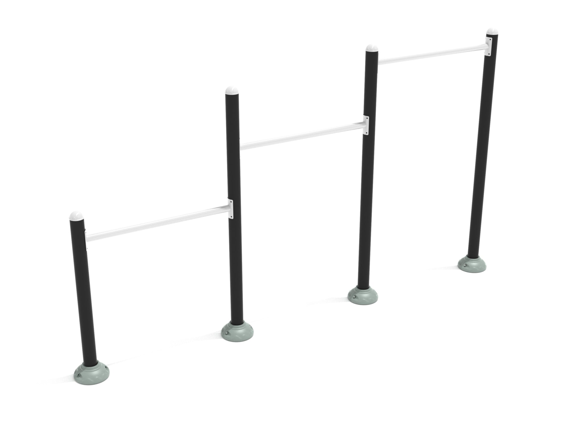 Playground-Equipment-Triple-Station-Inclined-Chin-Up-Bars