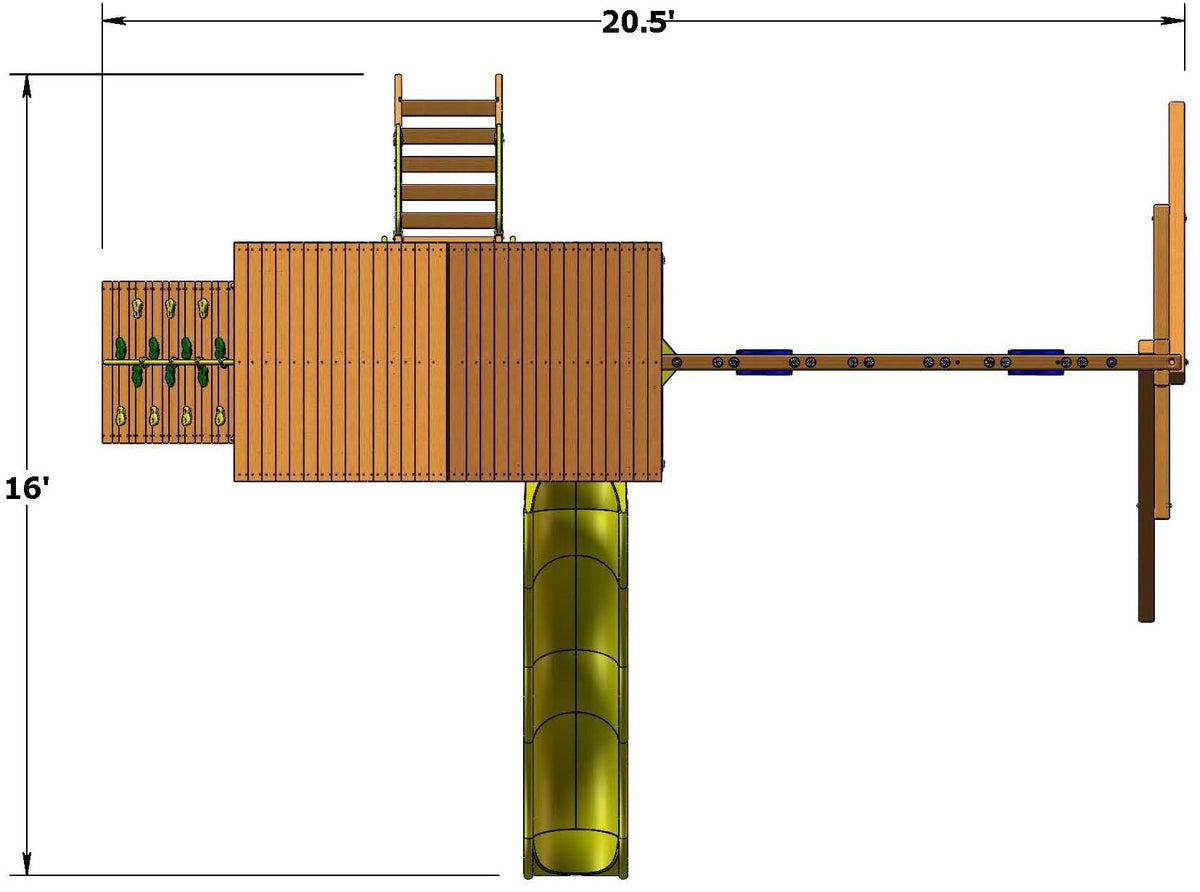 Playground-One-Original-Fort-Combo-2-XL-w-Wood-Roof-Info