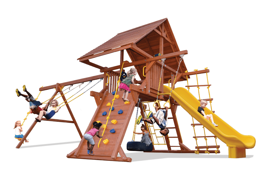 Playground-One-Turbo-Deluxe-Playcenter-Combo-2-w-Wood-Roof-Trans