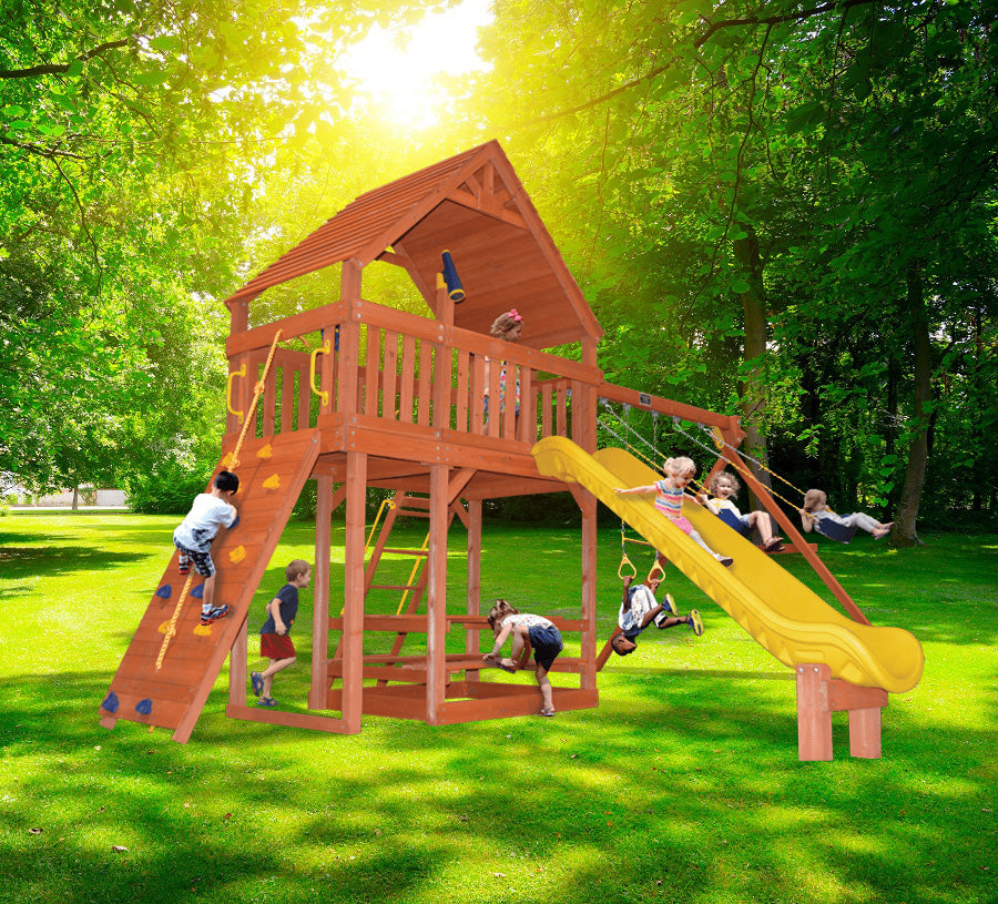 Playground-One-Turbo-Original-Fort-Combo-2-XL-w-Wood-Roof-New